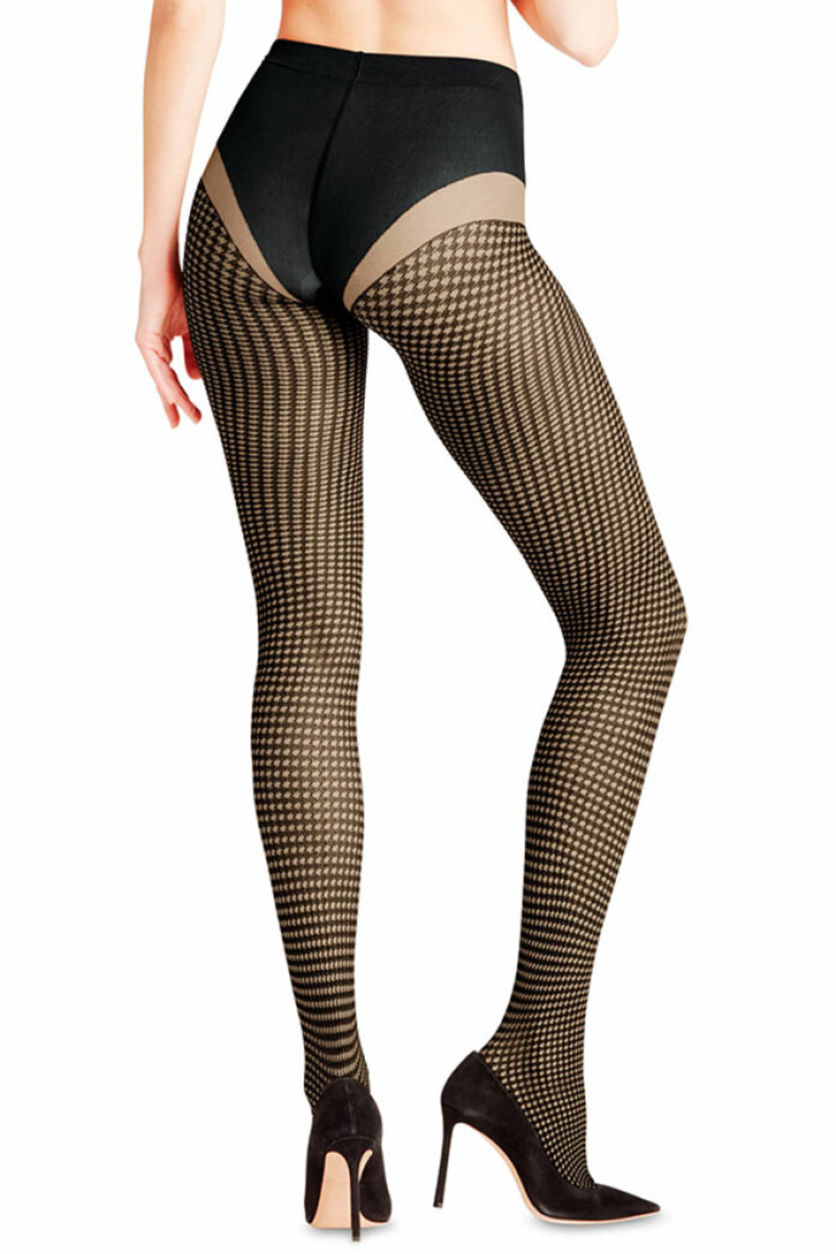 voldgrav skulder Gammeldags Falke Houndstooth Tights strømpebukser 15D med shape trusser - Hos Lohse