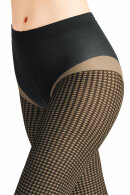 Falke - Houndstooth Tights - Strømpebukser 15D - Shape Trusse - Brun