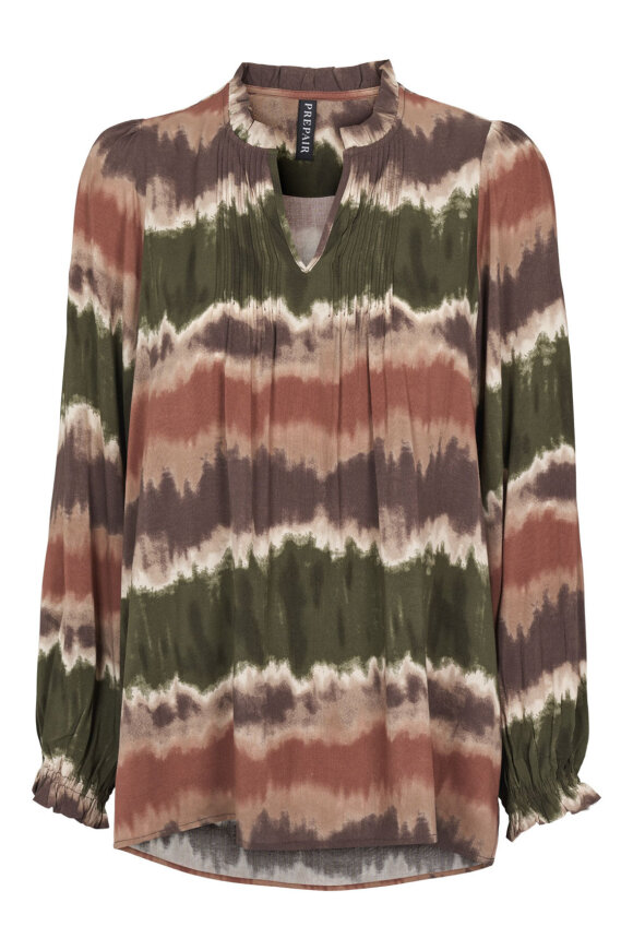 Prepair - Korfu Blouse - Tie Dye Print - Army