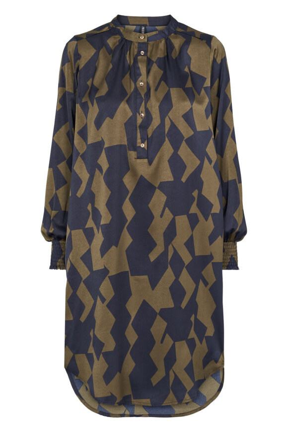 Prepair - Tabitta Dress - Kjole Grafisk Print - Mørkeblå