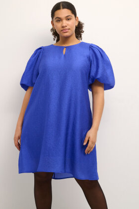Kaffe Curve - KC-Charlotta Dress - Crepe Kjole - Blå
