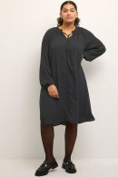 Kaffe Curve - KC-Kira Dress - Plisse Look Kjole - Sort