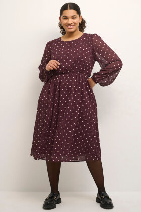 Kaffe Curve - KC-Smila Midi Dress - Bordeaux