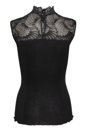 SAINT TROPEZ - MayaSZ Top - Blonde - Silke & Bomuld - Sort
