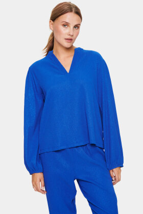 SAINT TROPEZ - RabeaSZ Blouse - Løst Snit - Kobolt