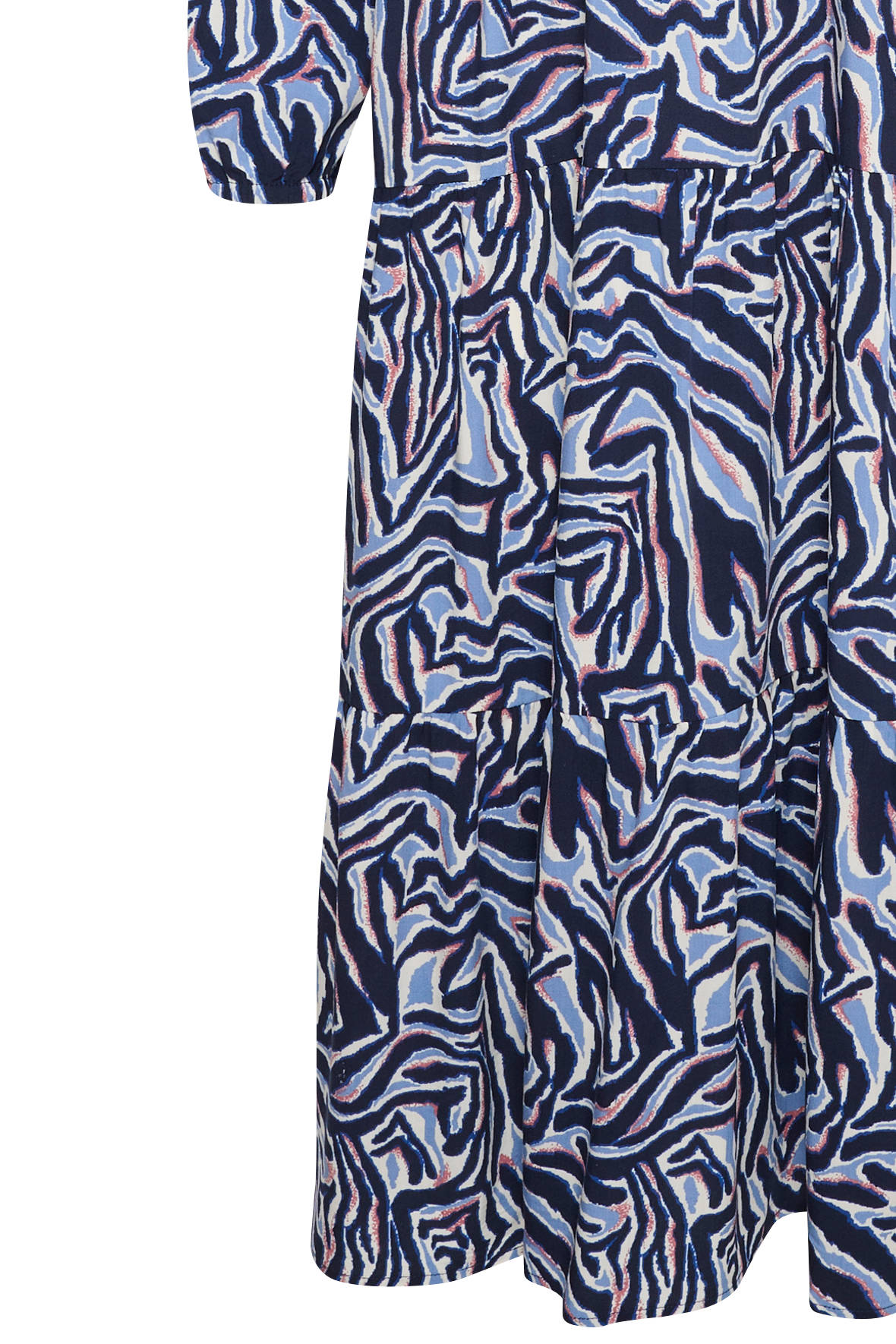 Saint Tropez EdaSZ maxi kjole med flot blåmønstret print - Hos Lohse | Sommerkleider