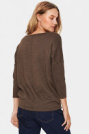 Saint Tropez - MilaSZ R-Neck Pullover Strikbluse - Casual Løs - Brun