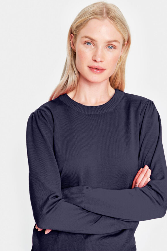 Saint Tropez - MilaSZ Pullover Strikbluse - Mørkeblå