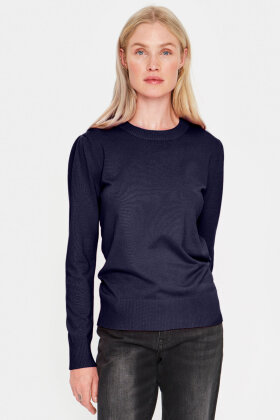 SAINT TROPEZ - MilaSZ Pullover Strikbluse - Mørkeblå
