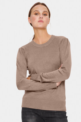 SAINT TROPEZ - MilaSZ Pullover Strikbluse - Sand