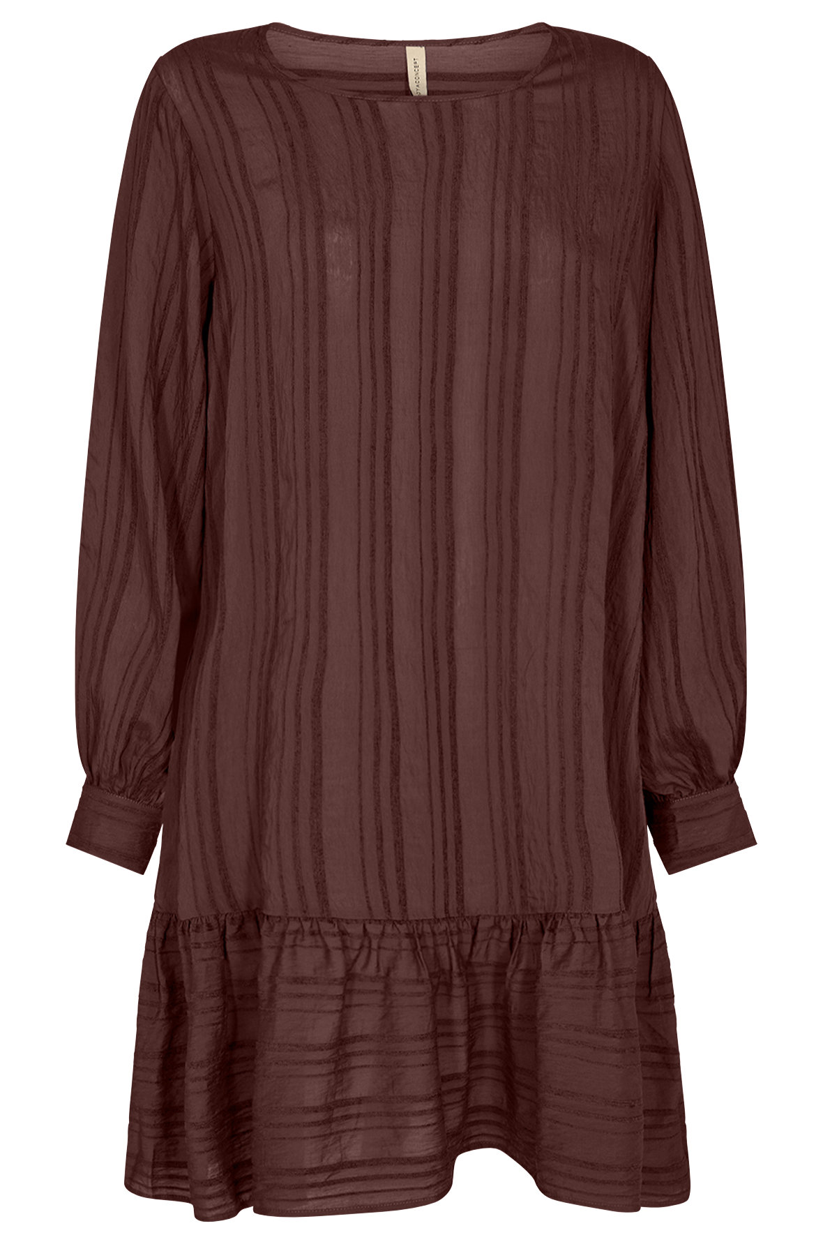 kompas madlavning klæde sig ud SoyaConcept sc-Desire 4 stribet kort casual kjole i mørkebrun - Hos Lohse