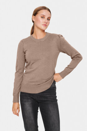 SAINT TROPEZ - MilaSZ Pullover Strikbluse - Sand