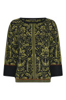 Lundgaard - Jacquard Flower Blouse - Mønstret Strikbluse - Grøn