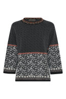 Lundgaard - Jacquard Blouse - Mønstret Strikbluse - Grå