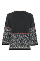 Lundgaard - Jacquard Blouse - Mønstret Strikbluse - Grå