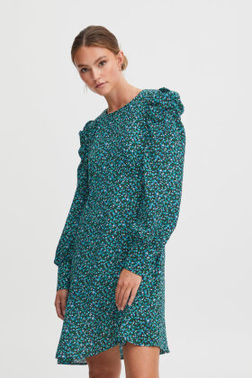 PULZ - PzLilly Dress - Print Kjole - Sort