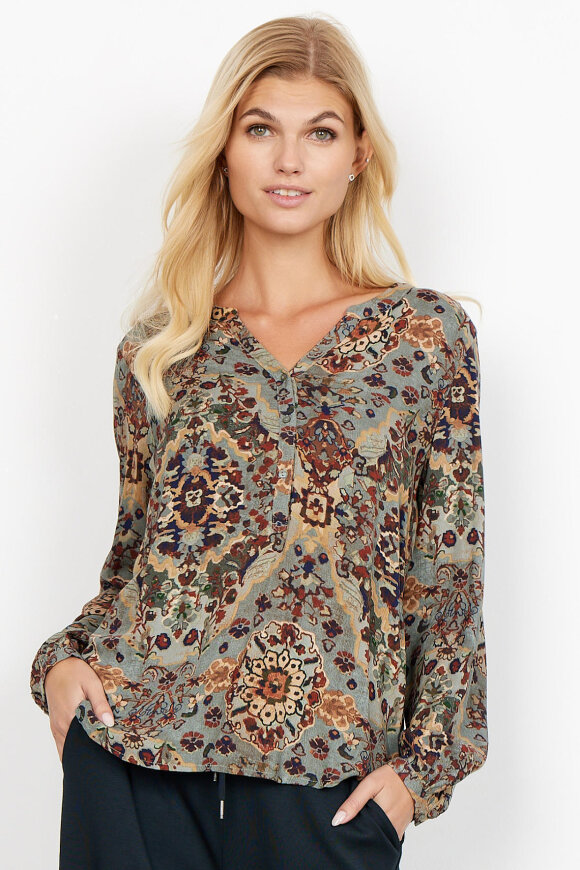 SoyaConcept - Sc-Herta 1 Print Bluse - Loose Fit - Petrol