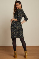 King Louie - Mona Dress Leary - Jacquard Vævet Print Kjole - Slim Fit  - Sort