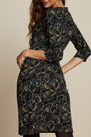 King Louie - Mona Dress Leary - Jacquard Vævet Print Kjole - Slim Fit  - Sort