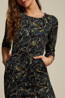 King Louie - Mona Dress Leary - Jacquard Vævet Print Kjole - Slim Fit  - Sort