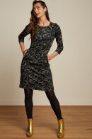 King Louie - Mona Dress Leary - Jacquard Vævet Print Kjole - Slim Fit  - Sort