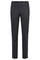 Robell - Bella Jacquard Vævet Stræk Bukser - Slim Fit - Sort