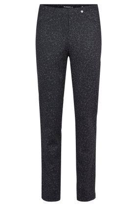 Robell - Bella Jacquard Vævet Stræk Bukser - Slim Fit - Sort