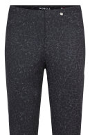 Robell - Bella Jacquard Vævet Stræk Bukser - Slim Fit - Sort