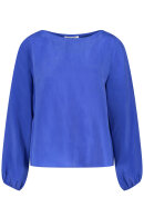 Gerry Weber - Cupro Bluse - Løs Pasform Skindende Draperende - Kobolt