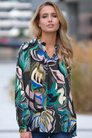 Prepair - Korfu Blouse - Multifarvet Print Bluse - Grøn