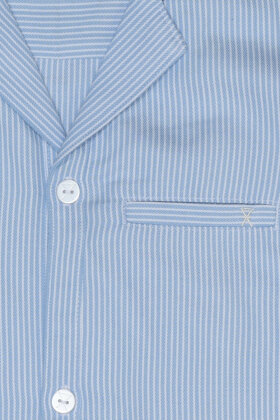 JBS of Denmark - Kortærmet Natskjorte Stribet - Bamboo Blend - Lyseblå