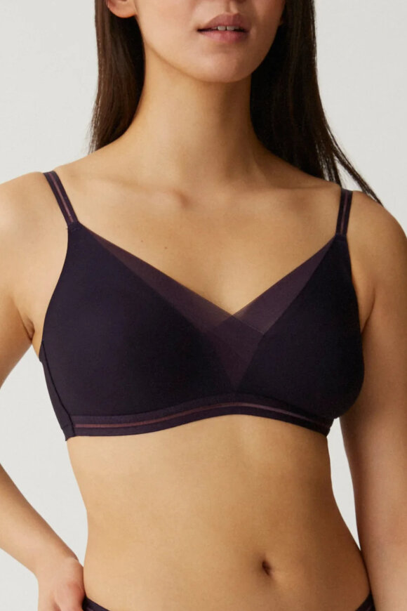 Naturana - Glat Mesh Bh Uden Bøjle & Foring - Soft Feel - Lilla