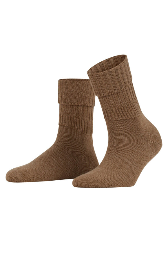 Falke - Striggings Rib Sock - Ribstrikket Sokker  - Camel