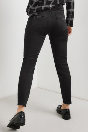 GERRY WEBER - Best4me Cropped Denim Sateen - Slim Fit Jeans - Sorte