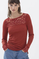 Mey - Langærmet  Uld Top - Silk Rib Wool - Silke Serie - Paprika