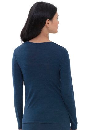 Mey - Exquisite T-shirt Top - Silke & Merino - Lange Ærmer - Blå