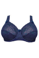 Plaisir - Beate Full Lace Plain - 3 Parts - Full Cup - Bøjle Bh - Mørkeblå