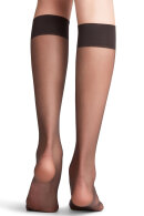 Falke - Seidenglatt 15 Denier - Knee-high Socks - knæstrømpe - Antracit