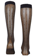 Falke - Dot 15 D Women Knee-High - Knæstrømpe Polka Prikker - Sort