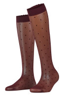 Falke - Dot 15 D Women Knee-High - Knæstrømpe Polka Prikker - Barolo