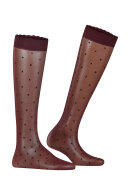 Falke - Dot 15 D Women Knee-High - Knæstrømpe Polka Prikker - Barolo