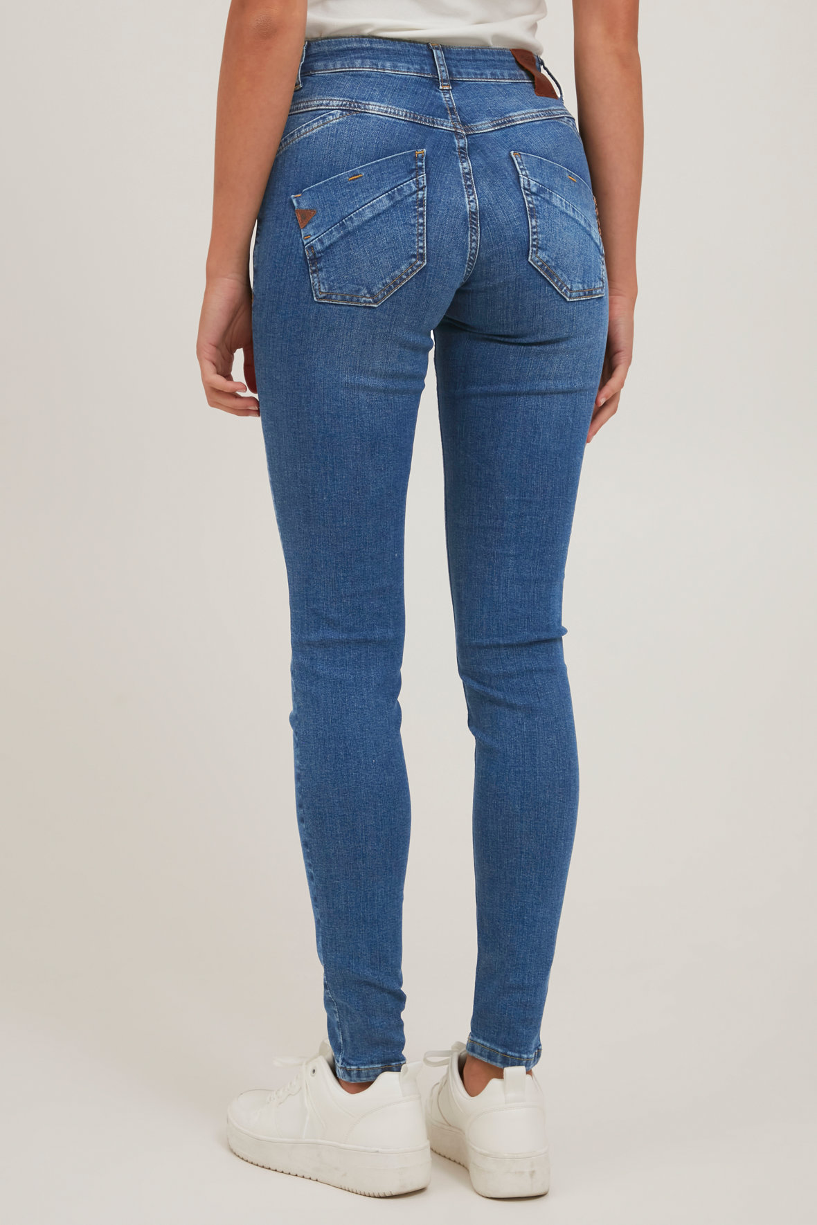 Pulz high waist skinny mørk denim til KVINDER - Lohse