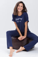 Mey - Elin True Blue Pyjamas Bukser - Serie Sleepy & Easy - Mørkeblå