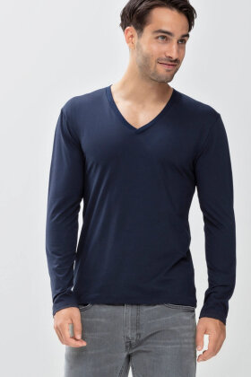Langærmet T-shirt - Herre - Dry Cotton Colour - Yacht Blue