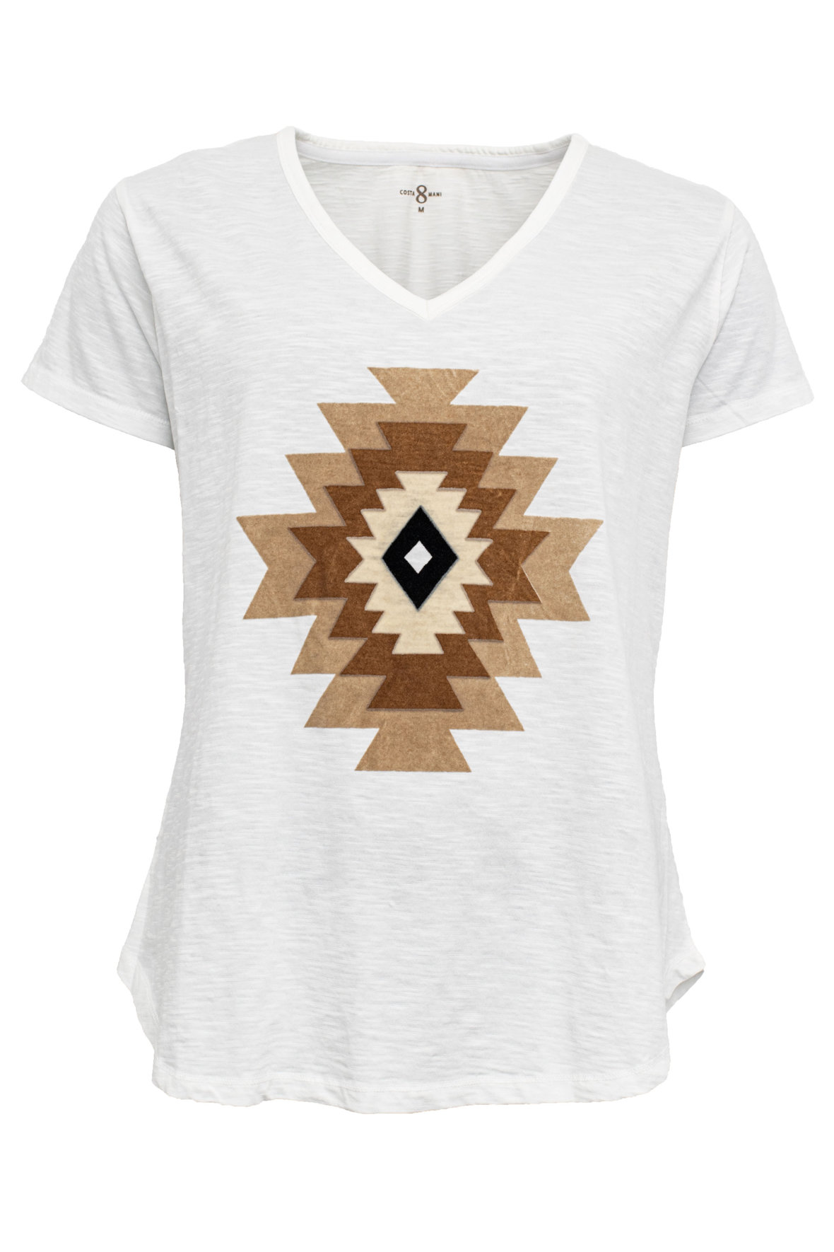 Costamani Boho Tee Khaki casual t-shirt KVINDER - med print - Lohse