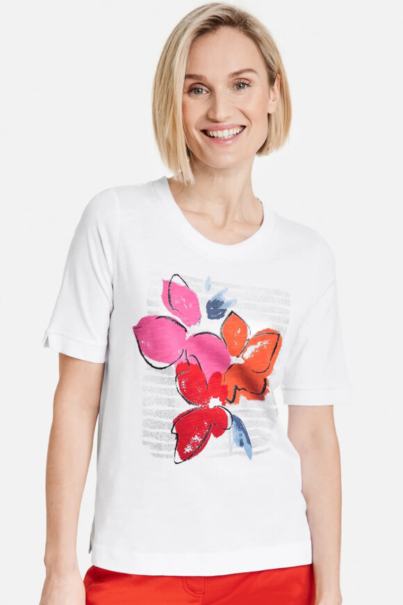 Gerry Weber - T-shirt Joyful Vibes - Hvid Print T-shirt