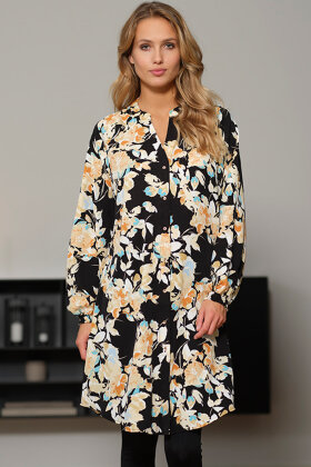 PREPAIR - Siva Dress Black - Grafisk Blomsterprint