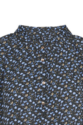 Prepair - Agnes Blouse Black - Blå Små Blomster