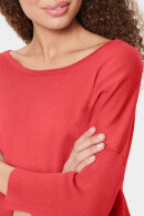 Saint Tropez - MilaSZ R-Neck Pullover Strikbluse - Casual Løs - Hibiscus