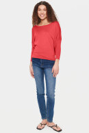 Saint Tropez - MilaSZ R-Neck Pullover Strikbluse - Casual Løs - Hibiscus